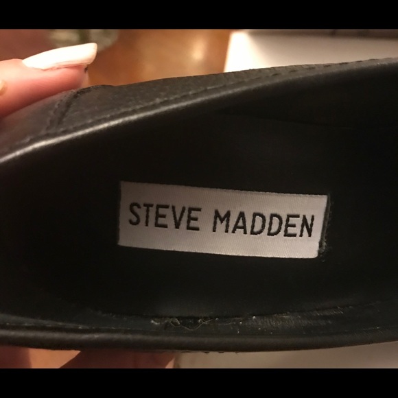 Steve Madden Oldiee Black Leat 5.5 - Picture 6 of 8